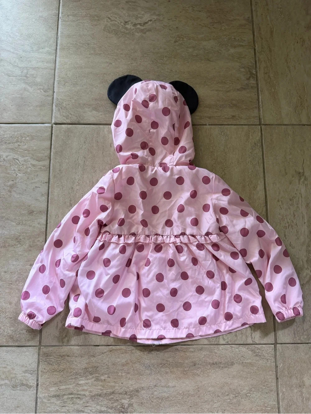 Disney Jr. Minnie Mouse Pink with Polka Dots Rain Jacket Coat Size 4T